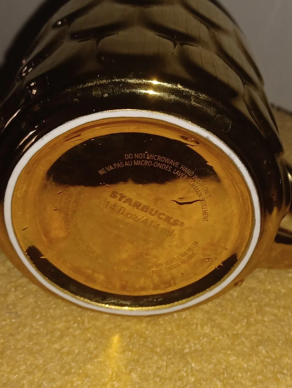 Starbucks Metallic Gold Ceramic Mug